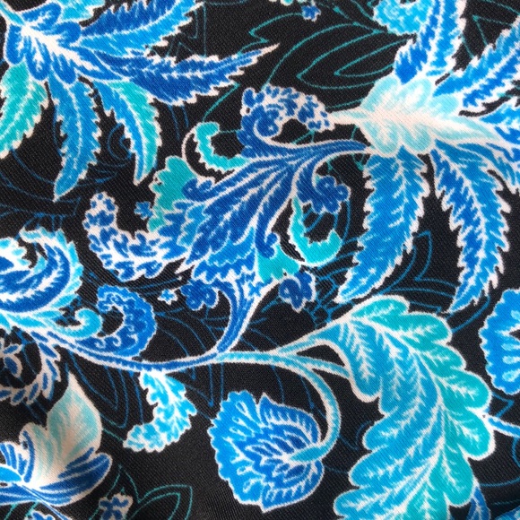 FIT FOR YOU size 16 Floral Scroll Fan V-Neck SMOCKED Ruched Empite Waist $78 NEW - Picture 8 of 15